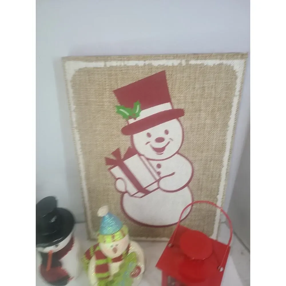 Large Lot New& Vintage Snowman Themed Christmas Decor Hallmark, Selvestri & more